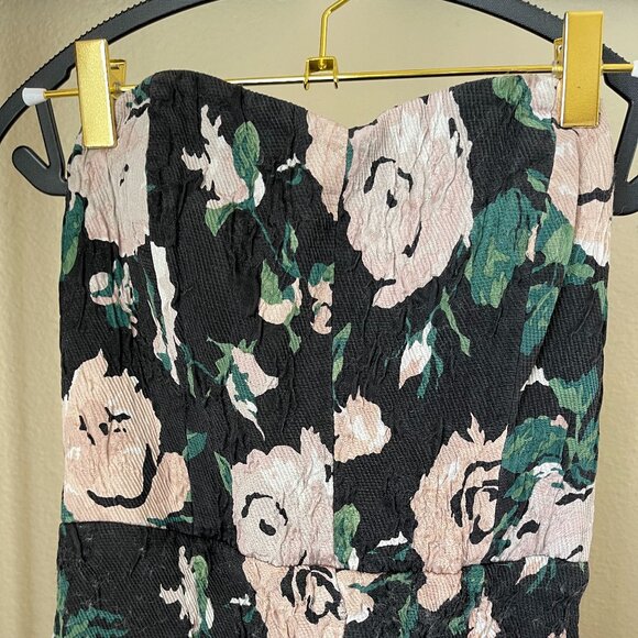 Club Monaco XS Black Floral Boned Corset Jumpsuit Elegant Party Look - Picture 3 of 12